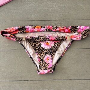 Floral Leopard Print Bikini Bottom